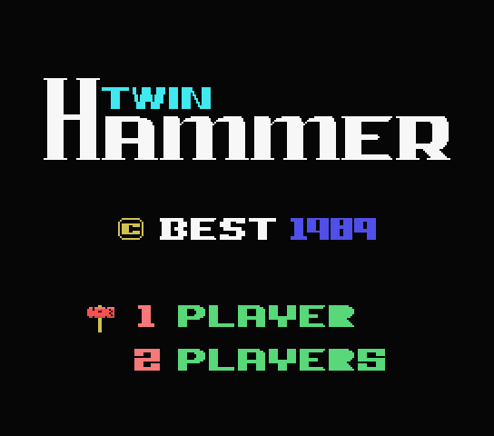 Twin Hammer title screen for MSX